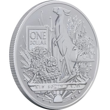 Серебряная монета 1oz Герб - Новый Южный Уэльс 1 доллар 2022 Австралия