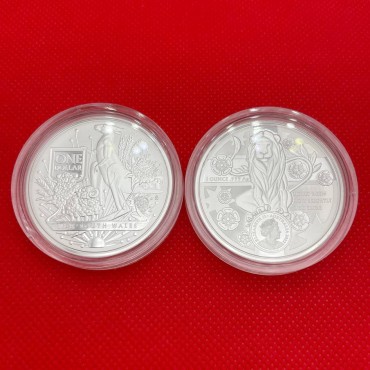 Серебряная монета 1oz Герб - Новый Южный Уэльс 1 доллар 2022 Австралия
