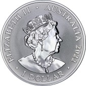Серебряная монета 1oz Кенгуру 1 доллар 2022 Австралия (Frosted Uncirculated)
