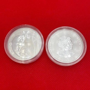 Серебряная монета 1oz Кенгуру 1 доллар 2022 Австралия (Frosted Uncirculated)