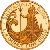 Золотая монета 1/4oz Британия 25 английских фунтов 2008 Великобритания