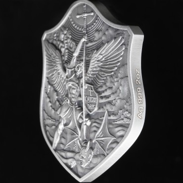 Серебряный раунд 2oz Щит Архангел Михаил Южная Корея