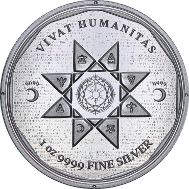 Срібна монета 1oz Хай Живе Людство "Vivat Humanitas" 5 доларів 2022 Токелау