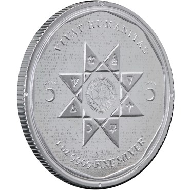 Срібна монета 1oz Хай Живе Людство "Vivat Humanitas" 5 доларів 2022 Токелау