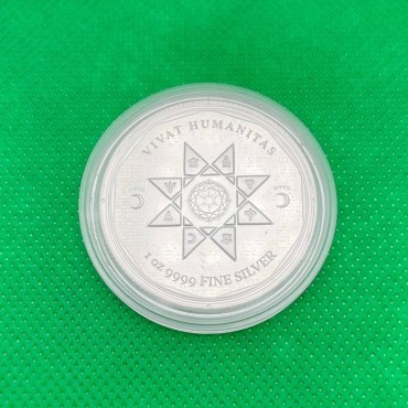 Серебряная монета 1oz Да Здравствует Человечество "Vivat Humanitas" 5 долларов 2022 Токелау