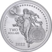Серебряная монета 1oz Иконы Инноваций: Альберт Эйнштейн 2 доллара 2022 Ниуэ