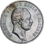 Серебряная монета 3 марки 1910 Саксония Германская Империя