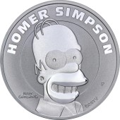 Срібна монета 1oz Гомер Сімпсон (серія "Сімпсони") 1 долар 2022 Тувалу