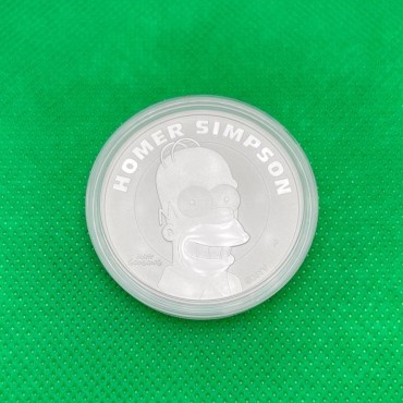 Серебряная монета 1oz Гомер Симпсон (серия "Симпсоны") 1 доллар 2022 Тувалу