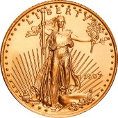 Золотая монета 1/4oz Американский Орел 10 долларов 1997 США
