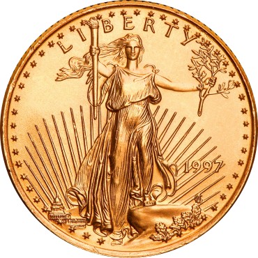 Золотая монета 1/4oz Американский Орел 10 долларов 1997 США