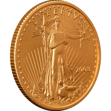 Золотая монета 1/4oz Американский Орел 10 долларов 2003 США