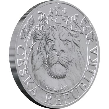 Срібна монета 1oz Чеський Лев 2 долари 2022 Ніуе