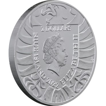 Срібна монета 1oz Чеський Лев 2 долари 2022 Ніуе