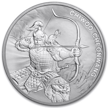 Серебряная монета 1oz Воин Chiwoo Cheonwang 1 clay 2022 Корея