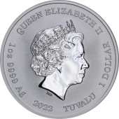 Серебряная монета 1oz Боги Олимпа "Афина" 1 доллар 2022 Тувалу
