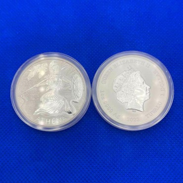 Серебряная монета 1oz Боги Олимпа "Афина" 1 доллар 2022 Тувалу