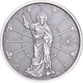 Серебряная монета 1oz Свет Христа 2 тала 2022 Самоа (Antique)