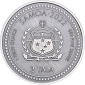 Серебряная монета 1oz Свет Христа 2 тала 2022 Самоа (Antique)
