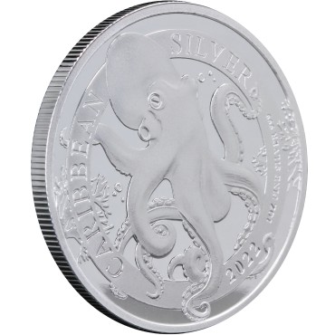 Срібна монета 1oz Карибський Восьминіг 1 долар 2022 Барбадос