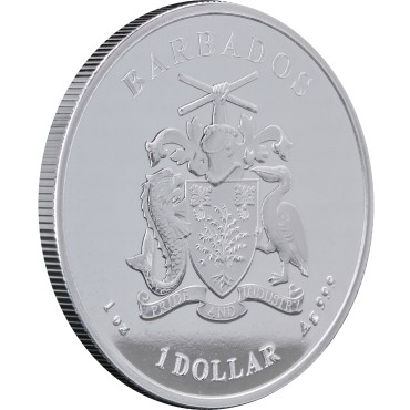 Срібна монета 1oz Карибський Восьминіг 1 долар 2022 Барбадос