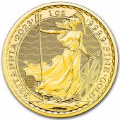 Золотая монета 1oz Британия 100 английских фунтов 2023 Великобритания