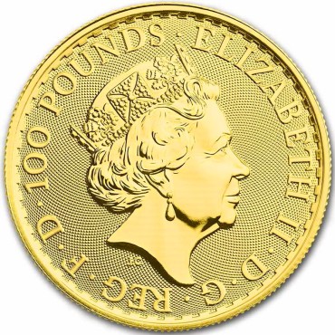Золотая монета 1oz Британия 100 английских фунтов 2023 Великобритания