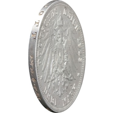 Серебряная монета "100-летие битвы при Лейпциге" 3 марки 1913 Саксония