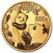 Золотая монета 30g Панда 500 юаней 2021 Китай
