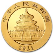 Золотая монета 30g Панда 500 юаней 2021 Китай
