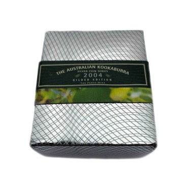 Срібна монета 1oz Кукабарра 1 долар 2004 Австралія (позолота)
