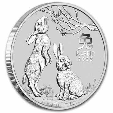 Срібна монета 1/2oz Рік Кролика 50 центів 2023 Австралія