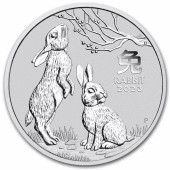 Срібна монета 2oz Рік Кролика 2 долара 2023 Австралія