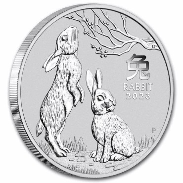Срібна монета 2oz Рік Кролика 2 долара 2023 Австралія