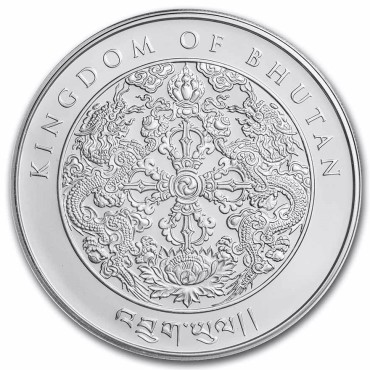 Серебряная монета 1oz Год Кролика 200 нгултрумов 2023 Бутан