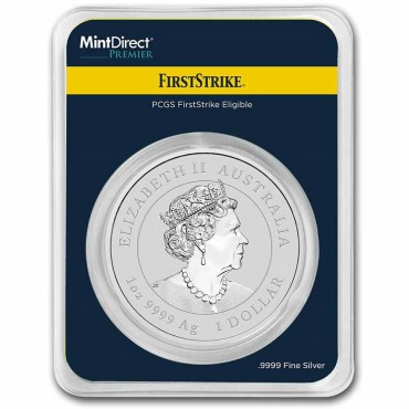 Серебряная монета 1oz Год Кролика 1 доллар 2023 Австралия (MD Premier + PCGS FirstStrike®)