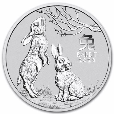 Серебряная монета 1oz Год Кролика 1 доллар 2023 Австралия