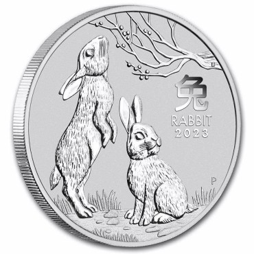 Серебряная монета 1oz Год Кролика 1 доллар 2023 Австралия