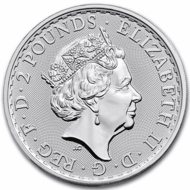 Срібна монета 1oz Британія 2 англійських фунта 2023 Великобританія (MintDirect® Premier + PCGS FS®)