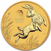 Золотая монета 1/4oz Год Кролика 25 долларов 2023 Австралия