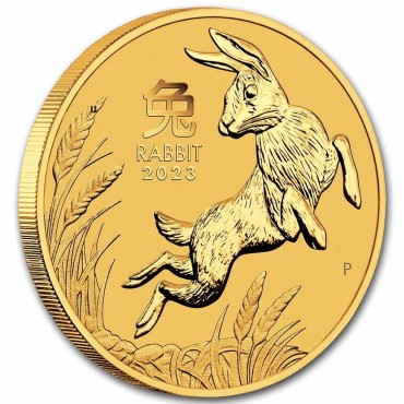 Золота монета 1/4oz Рік Кролика 25 доларів 2023 Австралія