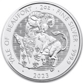 Срібна монета 2oz Єльський Бофорт "Королівські Звірі Тюдорів" 5 фунтів 2023 Великобританія