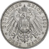 Серебряная монета "Шварцбург-Зондерхаузен" 3 марки 1909 Германская империя