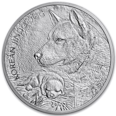 Серебряный раунд Корейский Джиндо 2021 Корея