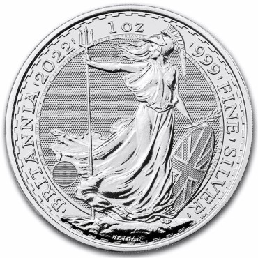 Серебряная монета 1oz Британия 2 английских фунта 2022 Великобритания (PCGS GEM BU Memorial Label)