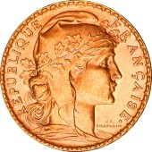 Золотая монета 20 франков 1905 Франция