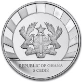 Срібна монета 1oz Печерний Лев 5 седі 2022 Гана