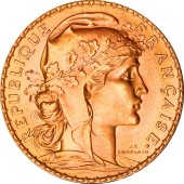 Золотая монета 20 франков 1910 Франция