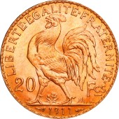 Золота монета 20 франків 1911 Франція