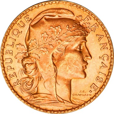 Золота монета 20 франків 1912 Франція